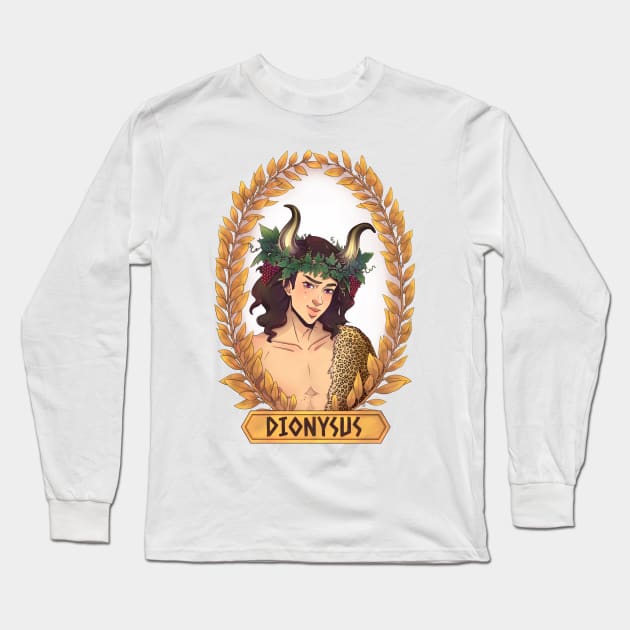 Dionysus Olympian God Greek Mythology Long Sleeve T-Shirt by Tati Seol